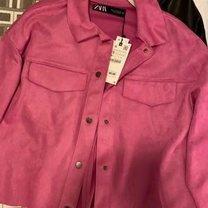Zara Pink Suede Jacket